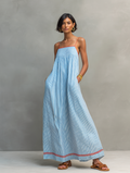 Alma · Vestido Azul con Tirantes Finos y Bolsillos