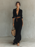 Alina | Vestido Largo Camisero con Cinturón