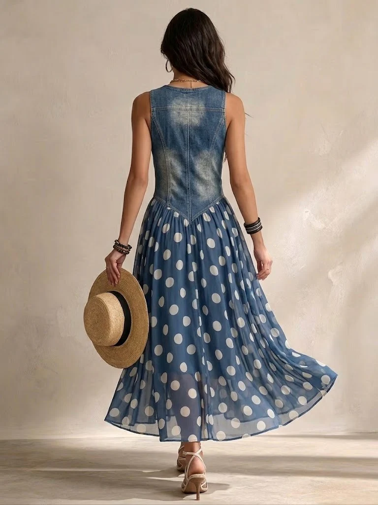 Bianca | Vestido Midi de Chifón con Lunares