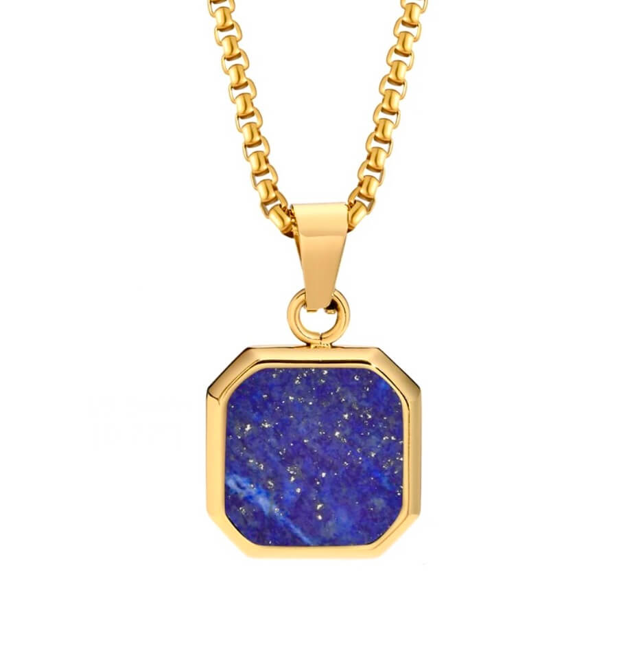 Lapis Lazuli pendant chain gold