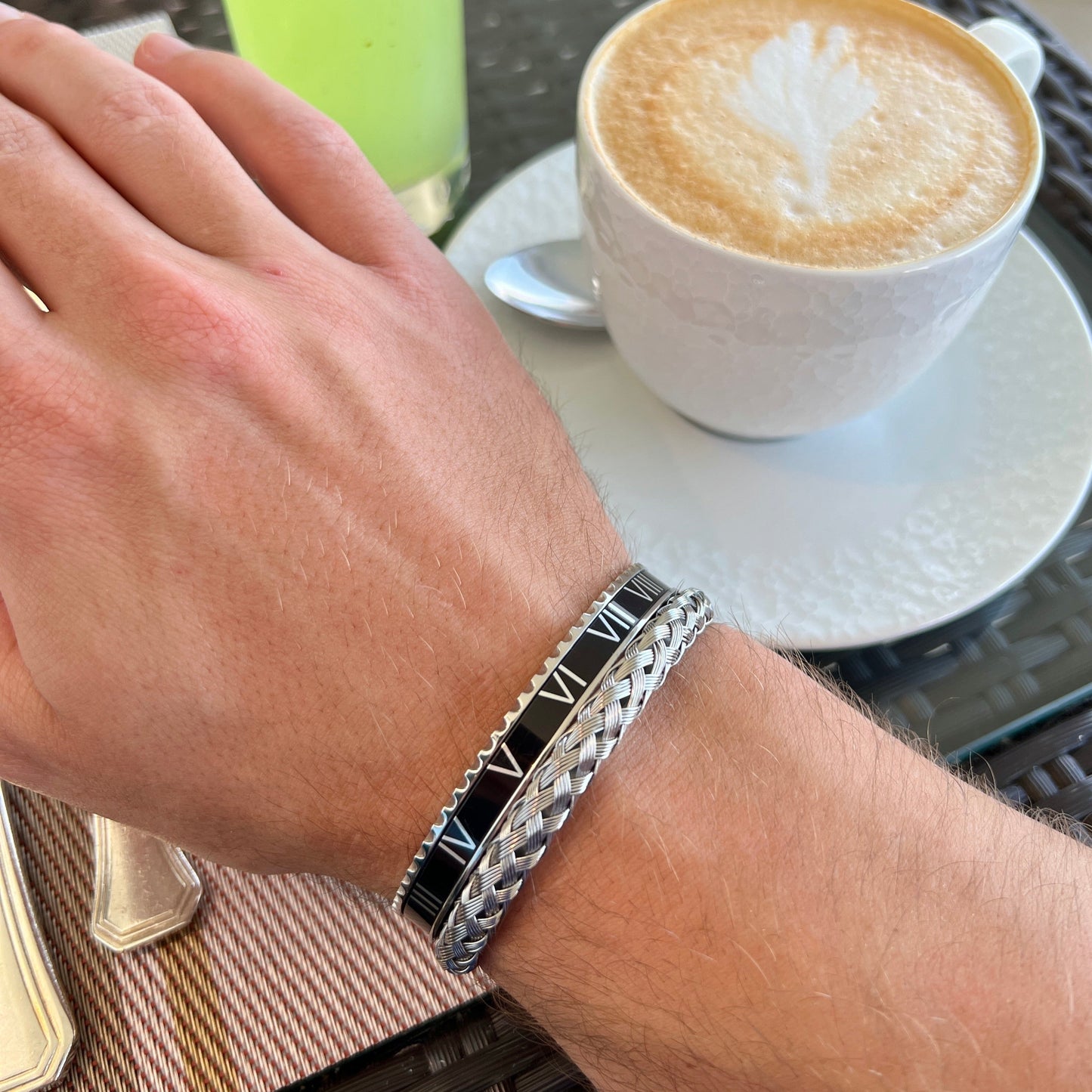 Roman Speed bracelet X Titan bangle silver black