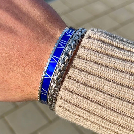 Roman Speed bracelet X Titan bangle silver blue