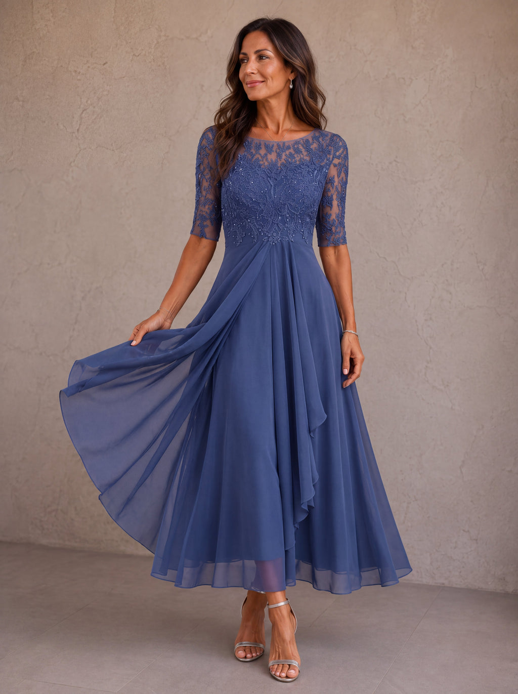 Abella | Vestido de Encaje y Gasa