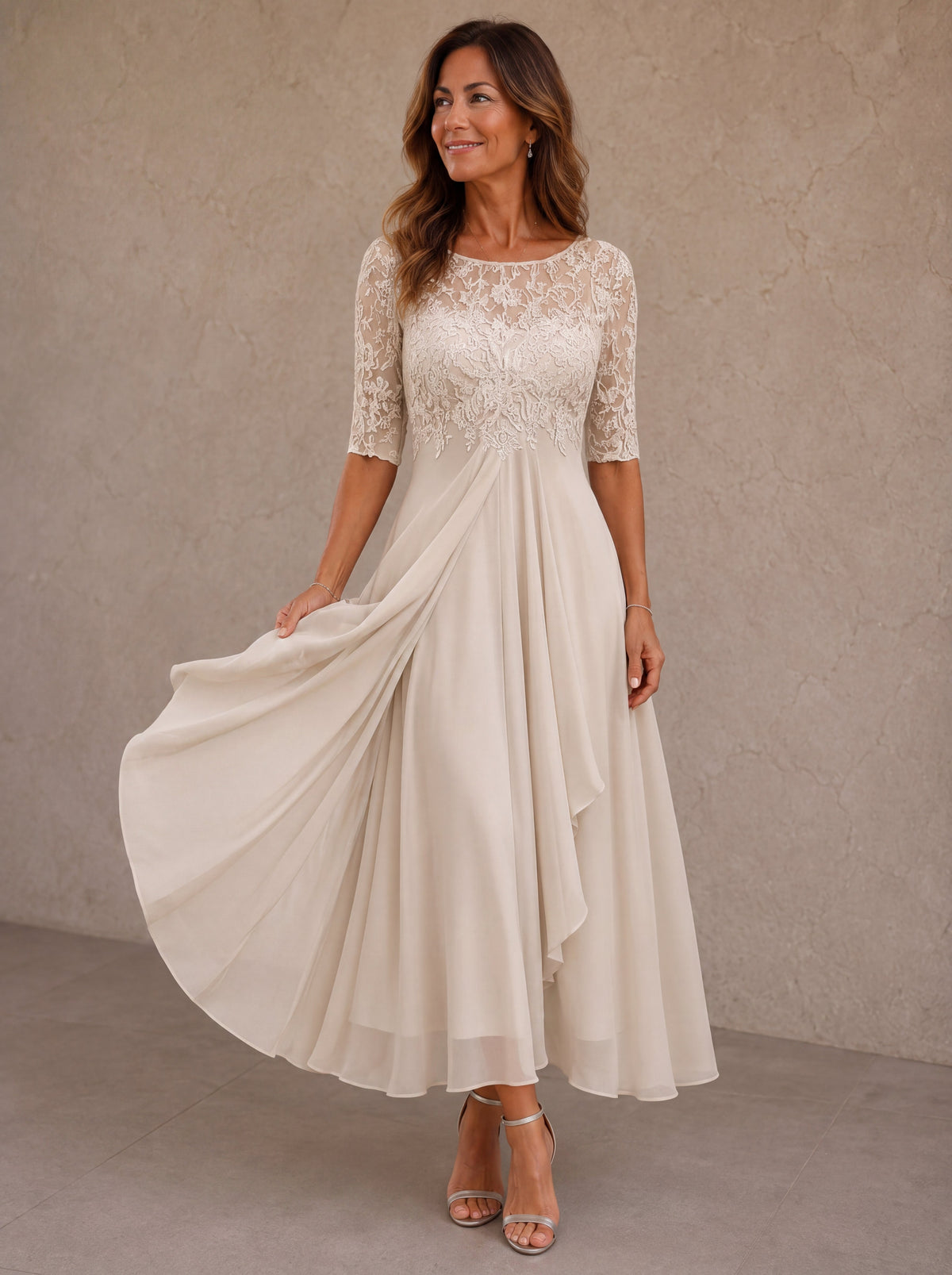 Abella | Vestido de Encaje y Gasa