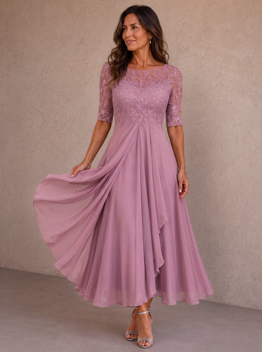 Abella | Vestido de Encaje y Gasa