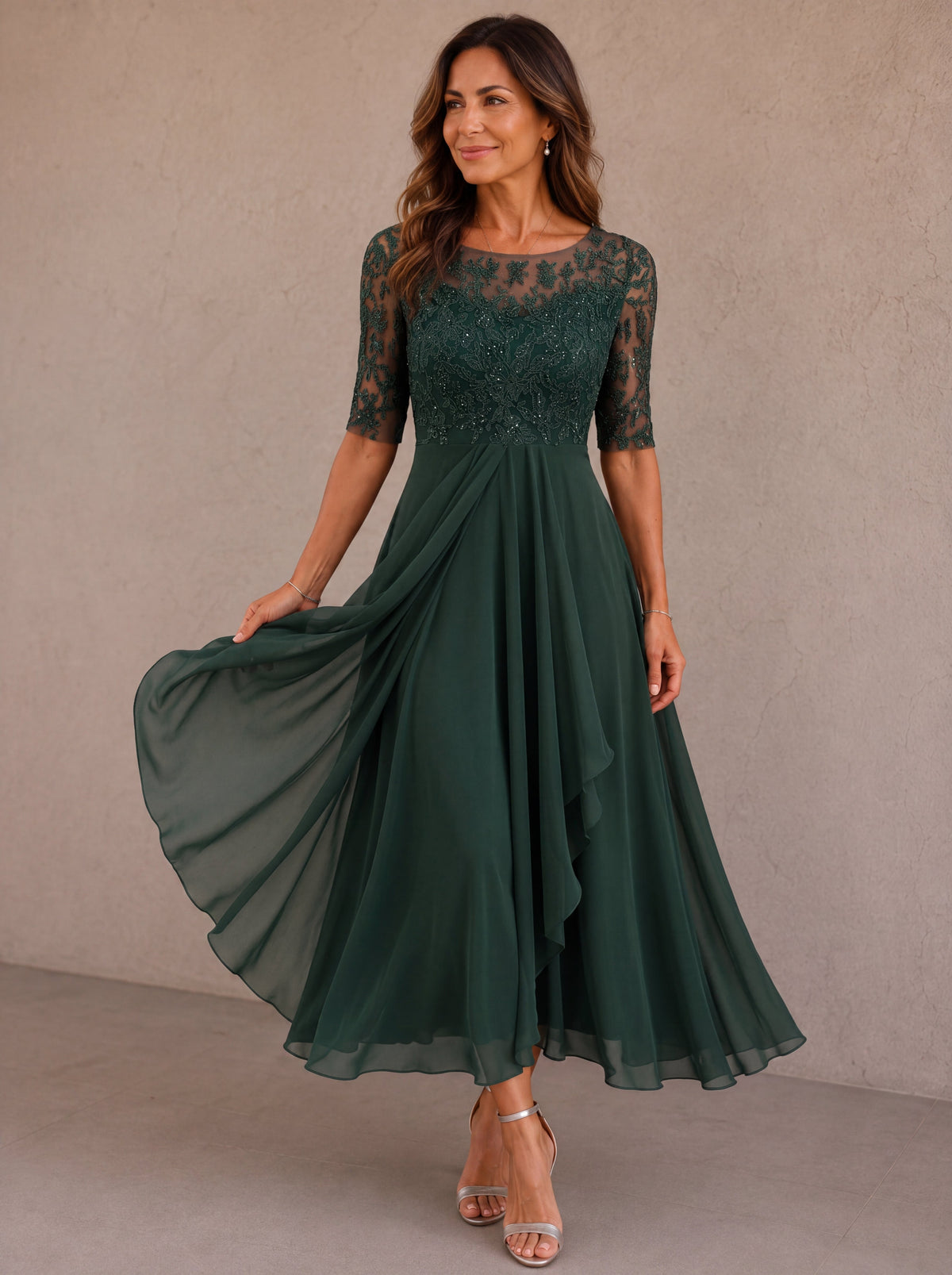 Abella | Vestido de Encaje y Gasa