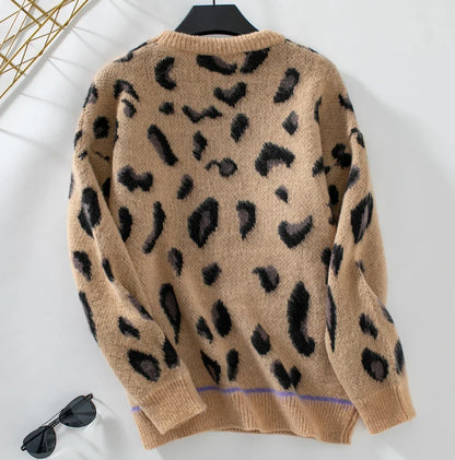 Magdalena - Jersey de lana con estampado de leopardo