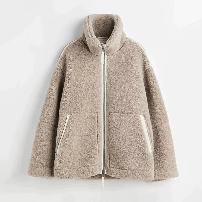 Silvana | Chaqueta Teddy Oversize Cuello Alto