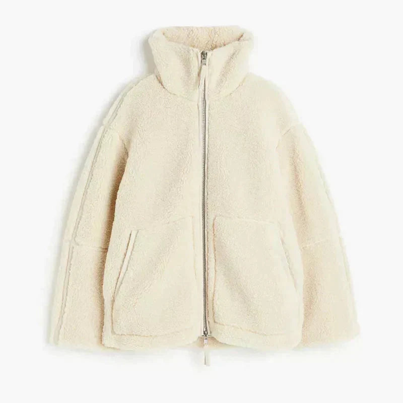 Silvana | Chaqueta Teddy Oversize Cuello Alto