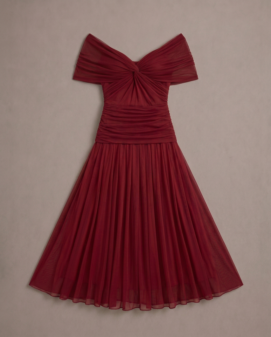 Vestido largo elegante con escote drapeado