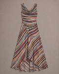 Vestido largo de rayas multicolor