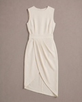 Vestido midi drapeado asimétrico