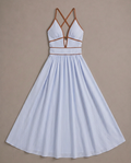 Vestido largo de rayas con escote cut-out