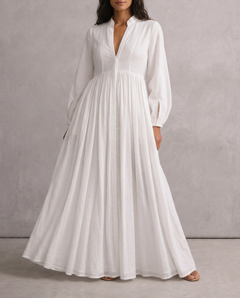 Vestido largo elegante con escote profundo