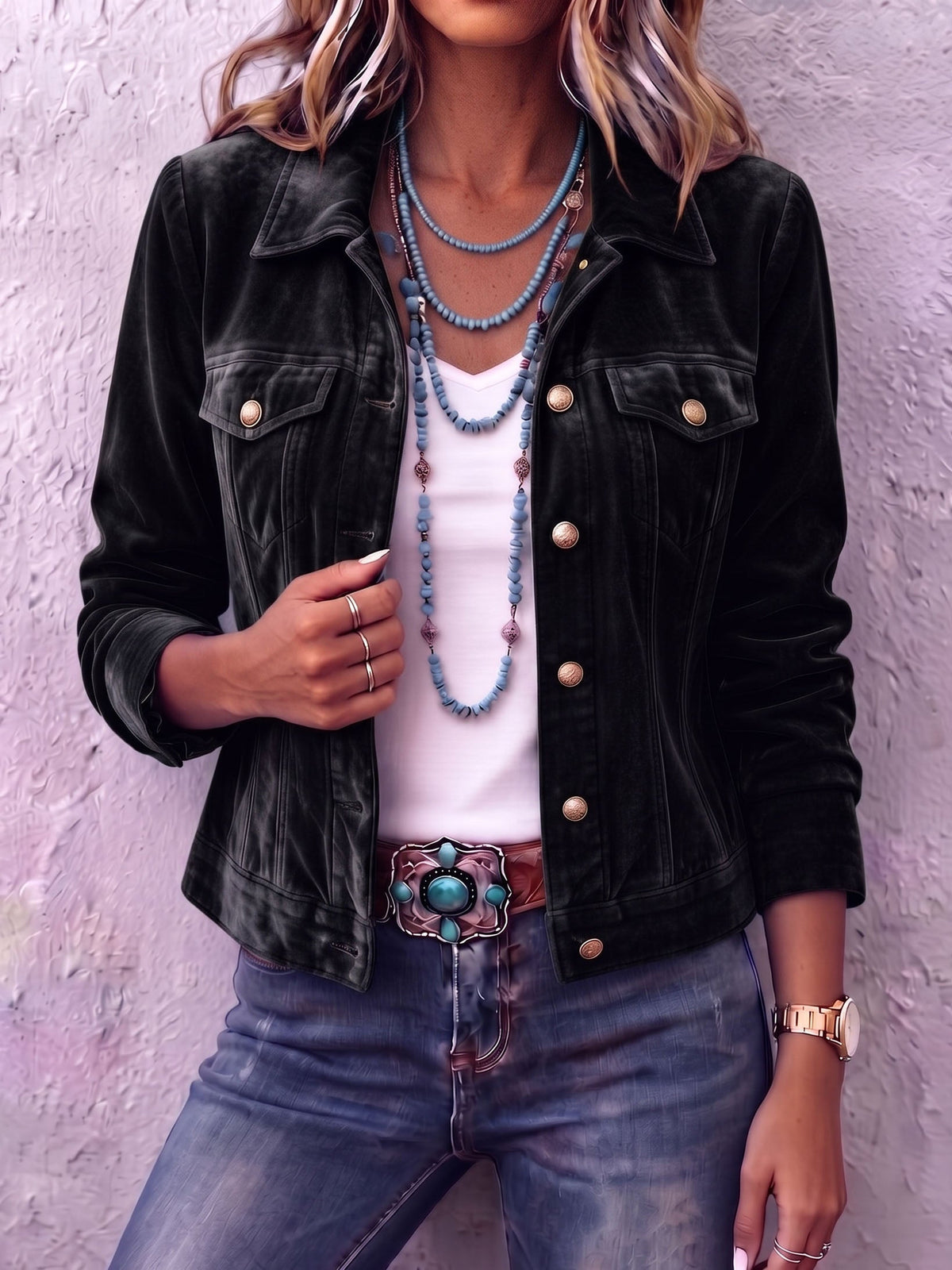 Raffaella | Chaqueta de Terciopelo Vintage Bohemia