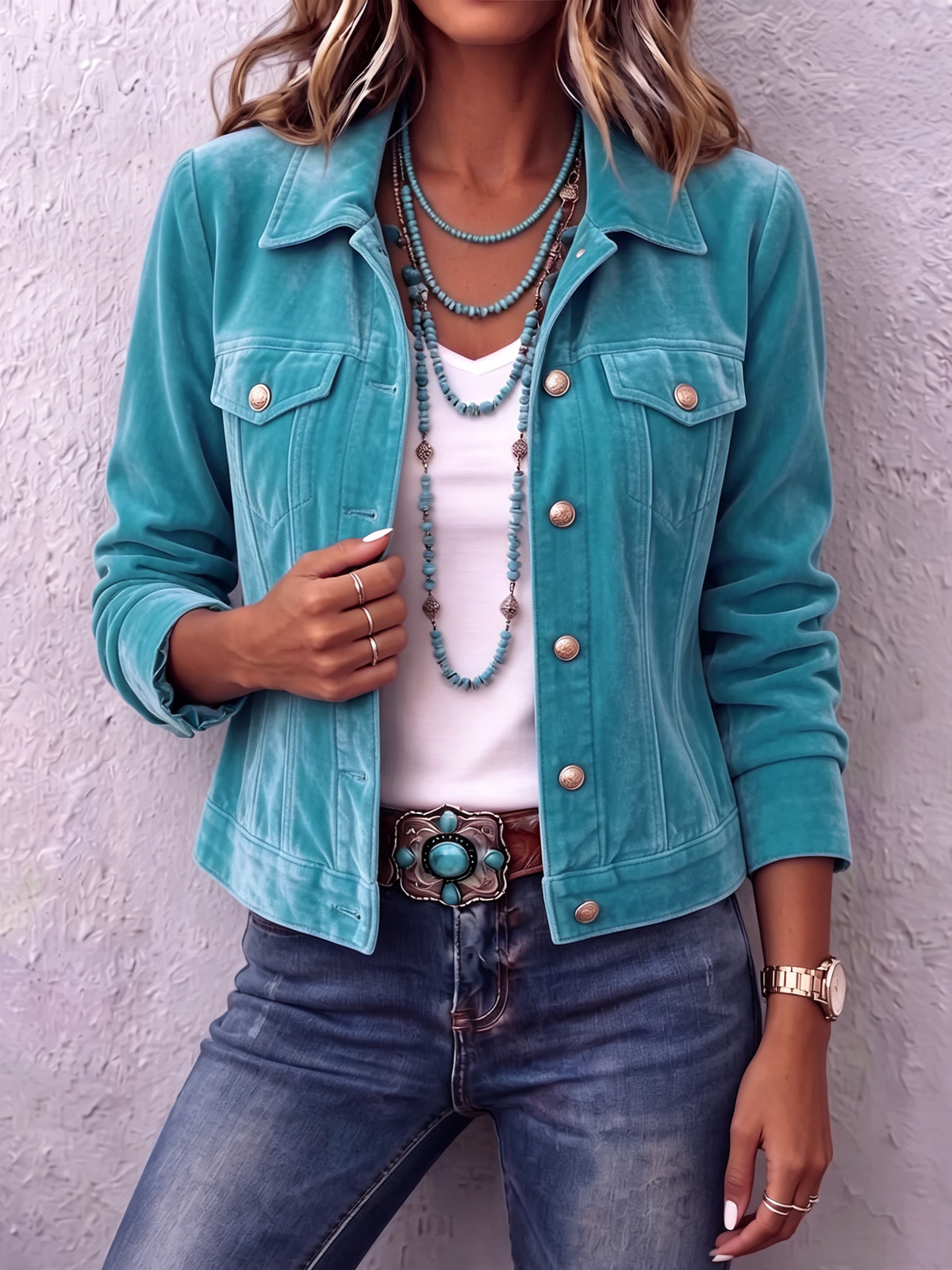 Raffaella | Chaqueta de Terciopelo Vintage Bohemia