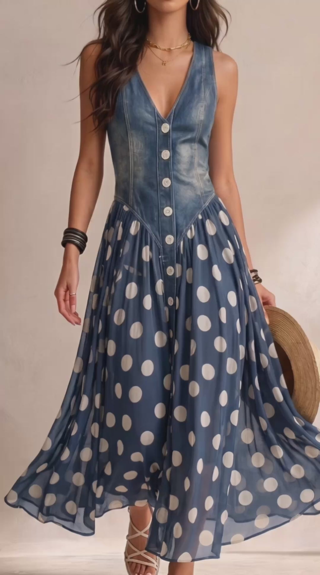 Bianca | Vestido Midi de Chifón con Lunares